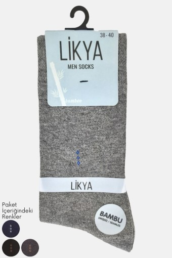 LİKYA ÇORAP - Likya Erkek Garson Bambu Soket Çorap - Düz (12 adet)